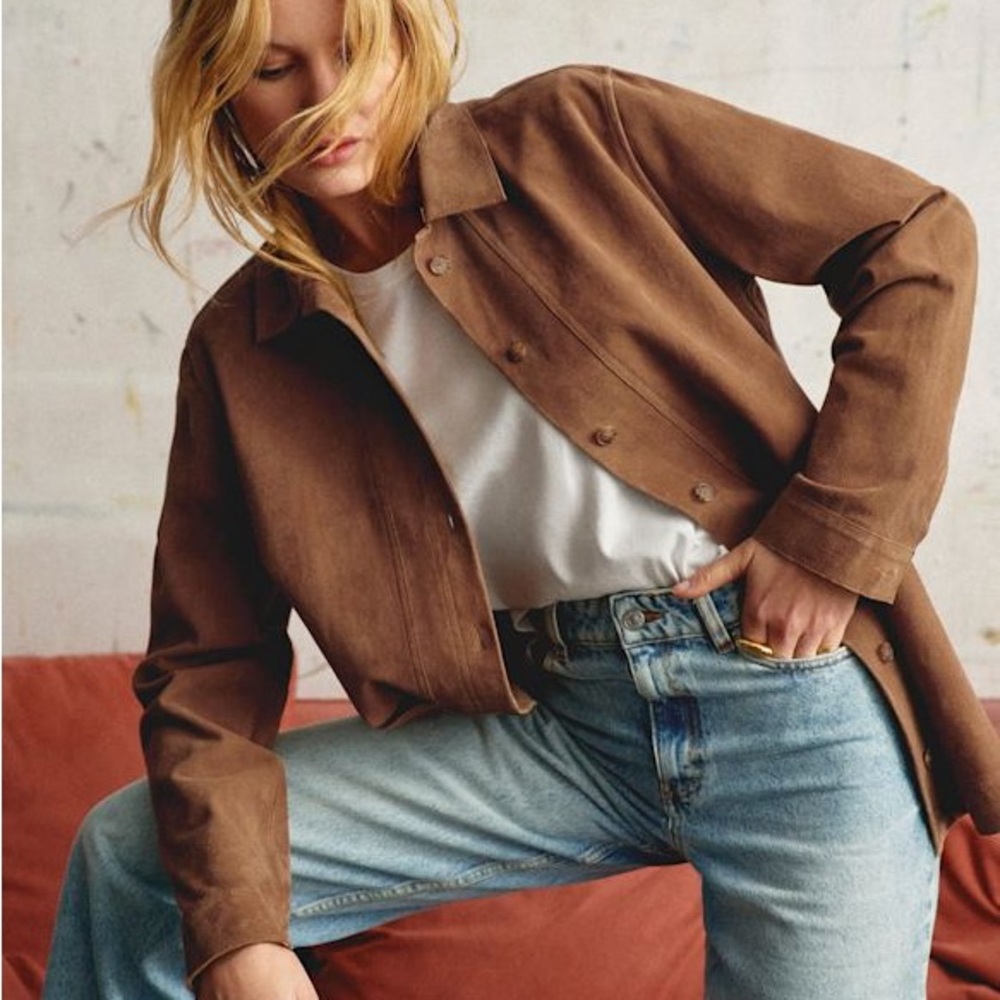 Sezane Camel Suede Will Jacket